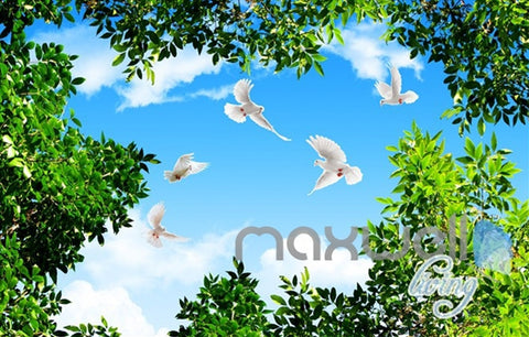 Image of 3D Mountain Waterfall Lilypad Lotus Entire Room wallpaper Wall Mural Art Prints IDCQW-000162