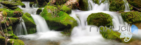 Image of 3D Long Waterfall Blue Sky Bird Ceiling Entire Room Wallpaper Wall Mural Art IDCQW-000163