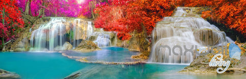 Image of 3D Maple Tree Waterfall Entire Room Wallpaper Wall Mural Art Prints IDCQW-000164