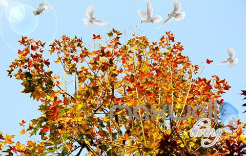 Image of 3D Maple Tree Waterfall Entire Room Wallpaper Wall Mural Art Prints IDCQW-000164