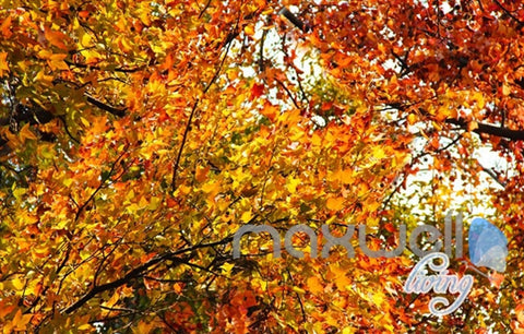 Image of 3D Red Forest Waterfall Entire Room Wallpaper Wall Mural Art Prints IDCQW-000166