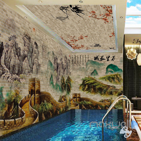 Image of 3D Classic Chinese The Great Wall Entire Room Wallpaper Mural Art Prints IDCQW-000167