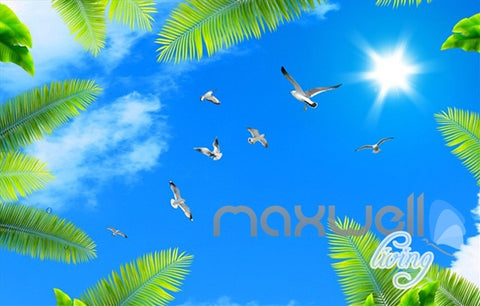 Image of 3D Island Underwater Coral Sharks Entire Room Wallpaper Wall Mural Art IDCQW-000172