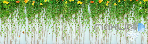 Image of 3D Flower Vine Butterfly Entire Living Room Wallpaper Wall Mural Art Prints IDCQW-000177