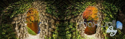 Image of 3D Cave Hole Vine Lake View Entire Living Room Wallpaper Wall Mural Art Prints IDCQW-000180