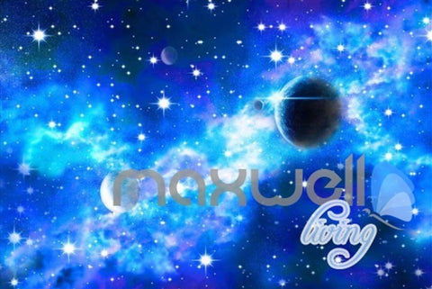 Image of 3D Moon Surface Earth Planet Entire Living Room Wallpaper Wall Mural Art Decor IDCQW-000188