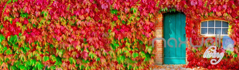 Image of 3D Boston Ivy Door Window Entire Living Room Wallpaper Wall Mural Art Decor Prints IDCQW-000189
