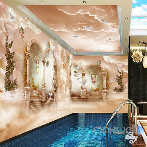 Image of 3D Classic Angel Arch Polar Heaven Entire Living Room Wallpaper Wall Mural Art Decor IDCQW-000209