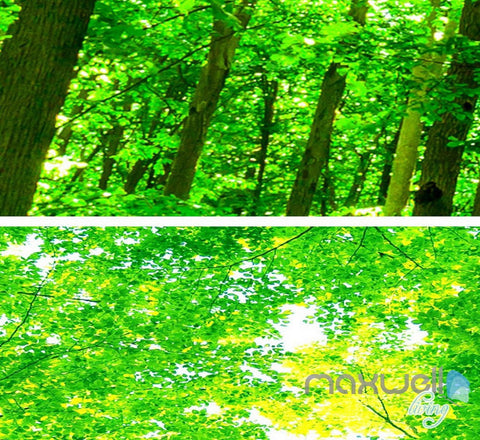 Image of 3D Pigeon Green Forest Tree Top Entire Living Room Wallpaper Wall Mural Art Decor IDCQW-000219