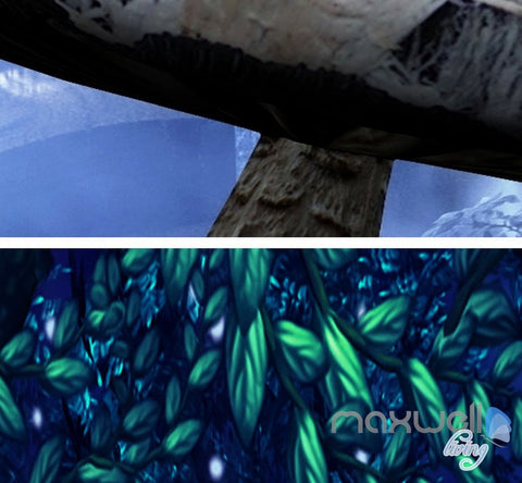 Image of 3D Fantacy Moon Forest Mashroom Animals Entire Room Bedroom Wallpaper Wall Mural Art IDCQW-000221