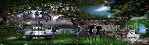 Image of 3D Tank Special Forces Army Entire Living Room Bedroom Wallpaper Wall Mural Art IDCQW-000227