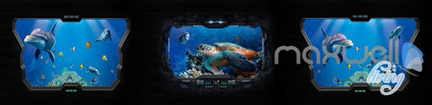 Image of 3D Underwater Craft Glass Window View Entire Room Bedroom Wallpaper Wall Mural Art IDCQW-000233