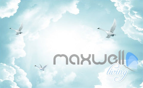 Image of 3D African Grassland Animals Sky Ceiling Entire Living Rooom Wall Mural Art Decor IDCQW-000237