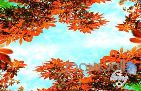 Image of 3D Maple Tree Ceiling Waterfall Entire Living Room Wallpaper Wall Mural Art Decor IDCQW-000243