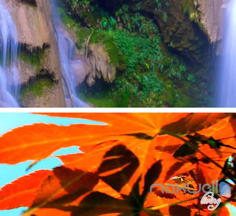 Image of 3D Maple Tree Ceiling Waterfall Entire Living Room Wallpaper Wall Mural Art Decor IDCQW-000243