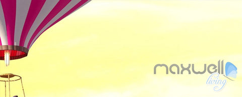 Image of 3D Hot Airballon Sunflower Field Entire Living Room Wallpaper Wall Mural Decor IDCQW-000250