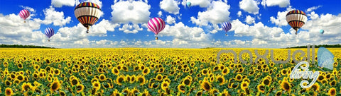 Image of 3D Airballon Flowers Entire Living Room Bedroom Wallpaper Wall Mural Art Decor IDCQW-000251