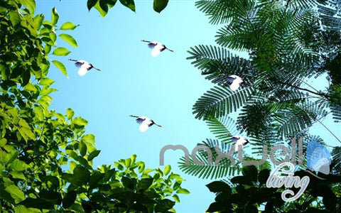 Image of 3D Waterfall Green Forest Entire Living Room Business Wallpaper Wall Mural Art IDCQW-000256