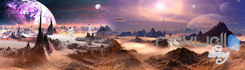 Image of 3D Outerspace Universe Galaxy Entire Living Room Office Wallpaper Wall Mural Art IDCQW-000258