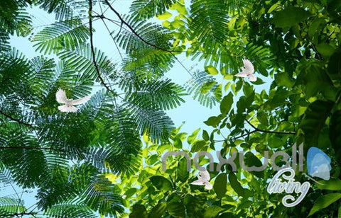 Image of 3D Wood Windows Forest Deer Entire Living Room Bedroom Wallpaper Wall Mural Art IDCQW-000267