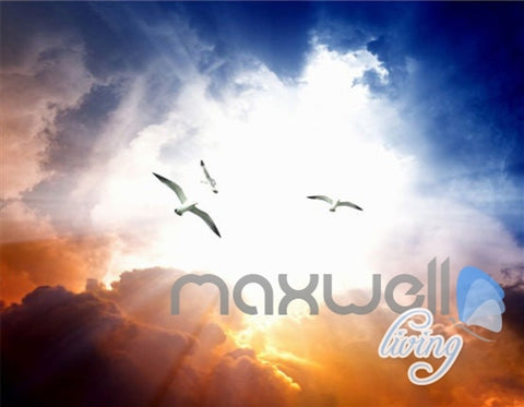 Image of 3D Clouds Lake Rocks Entire Living Room Business Wallpaper Wall Mural Art Decor IDCQW-000270