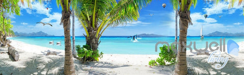 Image of 3D Fiji Tropical Island Entire Living Room IDCQW-000271-custom size