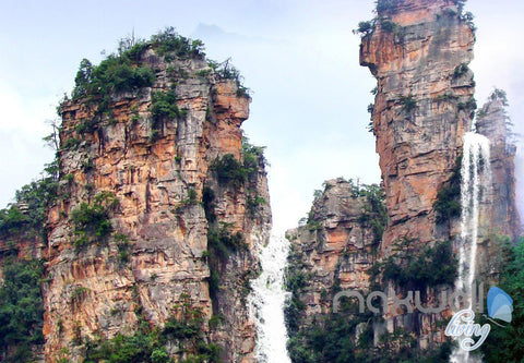 Image of 3D Mountains Rocks Clouds Entire Living Room Business Wallpaper Wall Mural Art IDCQW-000277