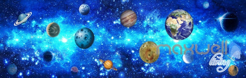 Image of 3D Solar Earth Planets Unvierse Entire Living Room Bedroom Wallpaper Wall Mural IDCQW-000278