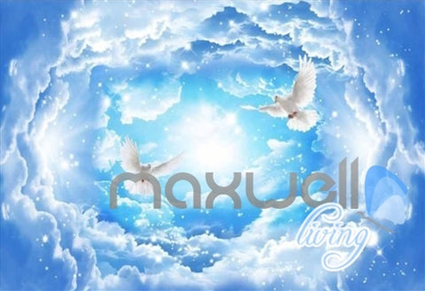 Image of 3D Angels Sky Heaven Clouds Pegion Full Living Room Bedroom Wallpaper Wall Mural IDCQW-000279