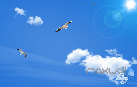 Image of 3D Island Rocks Seagull Birds Entire Living Room Business Wallpaper Wall Mural Art IDCQW-000283