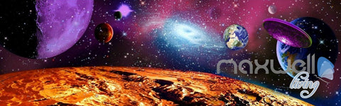 Image of 3D Mars Surface Galaxy Nubela Ceiling Entire Living Room Business Wallpapaer Wall Mural IDCQW-000284