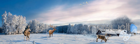 Image of 3D Winter Snow Tree Erk Entire Living Room Bedroom Wallpaper Wall Mural Art Prints IDCQW-000290