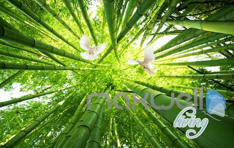 Image of 3D Bamboo Forest Peacock Entire Living Room Bedroom Wallpaper Wall Mural Art Prints IDCQW-000291