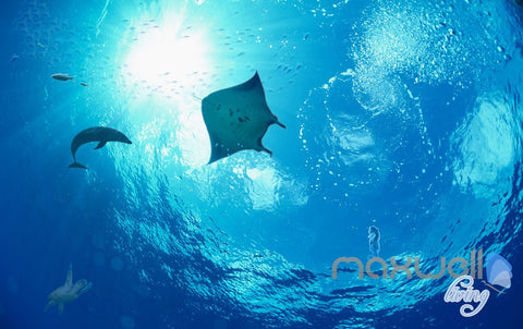 Image of 3D Tropical Fish Coral Underwater Entire Living Room Bathroom Wallpaper Wall Mural Decal IDCQW-000295