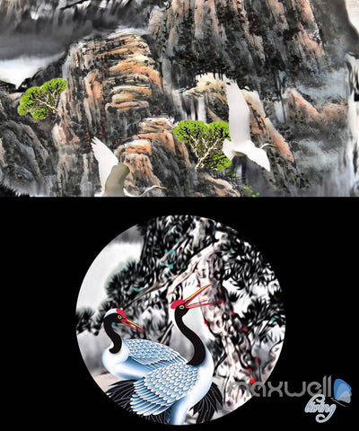 Image of 3D Classic Chinese Style Mountain Sunrise Entire Living Room Wallpaper Wall Mural Decal IDCQW-000301