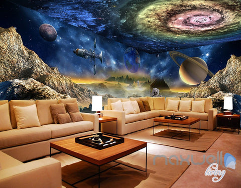 Image of 3D Galaxy Swirl Space Explore Science Entire Living Room Wallpaper Wall Mural Decal Art IDCQW-000304