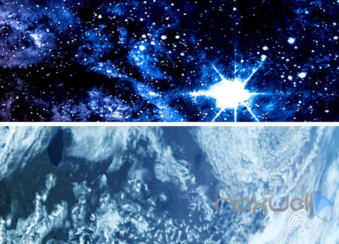 Image of 3D Earth Spacecraft Science Explore Entire Living Room Business Wallpaper Wall Mural Decal IDCQW-000306