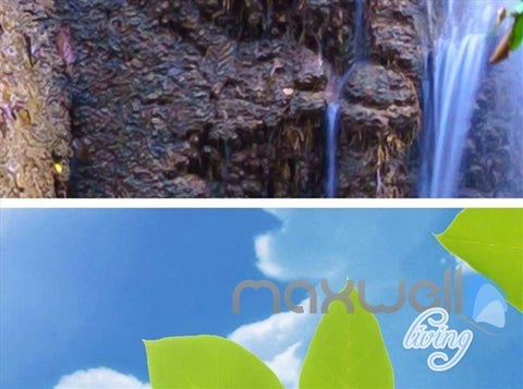 Image of 3D Long Waterfall Pond Entire Living Room Business Wallpaper Wall Decal Mural IDCQW-000308