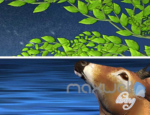 Image of 3D Fairy Tale Forest Village Deer Entire Kids Room Wallpaper Wall Decal Mural Art Prints IDCQW-000309