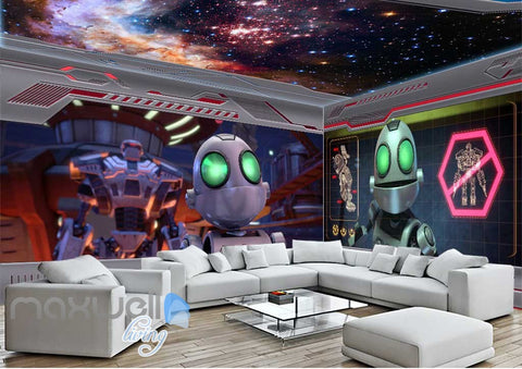 Image of 3D Nubelar Spacecraft Robot Wall Murals Wallpaper Decals Art Print Decor IDCQW-000311