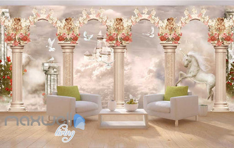 Image of 3D Little Angel Ceiling Pillar Wall Murals Wallpaper Decals Art Print Decor IDCQW-000312