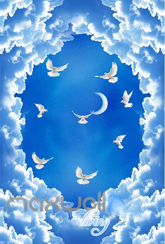 Image of 3D Modern City Cloud Sky Wall Murals Wallpaper Decals Art Print IDCQW-000316