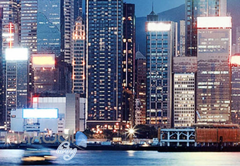 Image of 3D Modern City Cloud Sky Wall Murals Wallpaper Decals Art Print IDCQW-000316