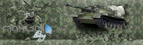 Image of 3D Tank Break Wall Air Force Sky Wall Murals Wallpaper Decals Art Prints Decor IDCQW-000322