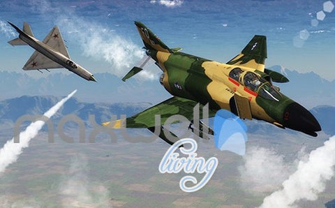 Image of 3D Tank Break Wall Air Force Sky Wall Murals Wallpaper Decals Art Prints Decor IDCQW-000322