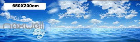 Image of 3D Pure Blue Sky Ceiling Ocean Wall Murals Wallpaper Decals Art Print Decor IDCQW-000325