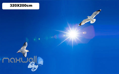 Image of 3D Pure Blue Sky Ceiling Ocean Wall Murals Wallpaper Decals Art Print Decor IDCQW-000325