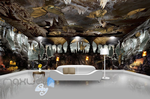 Image of 3D Cave Treasure Bat Wall Murals Wallpaper Wall Paper Decals Art Print Decor IDCQW-000330