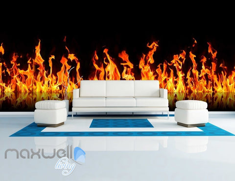 Image of custom size 3D Fire Flame Wall Murals Wallpaper Paper Art Print Decor IDCQW-000338