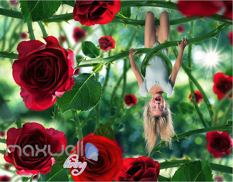 Image of 3D Flower Forest Fairy Ceiling Wall Murals Wallpaper Paper Art Print Decor IDCQW-000343